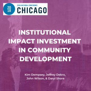 Institutional Impact Investment in Community Development