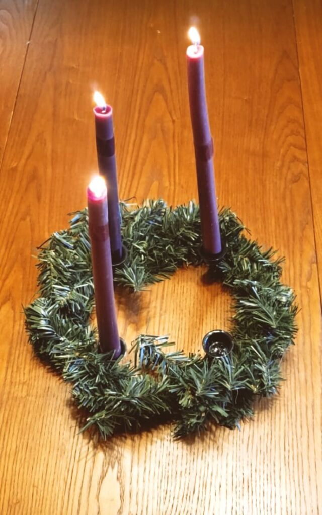 Advent week 3 candles