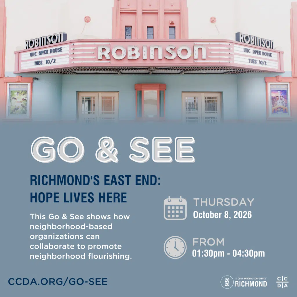 Go & See
Richmond's East End: Hope Lives Here

This Go & See shows how neighborhood-based organizations can collaborate to promote neighborhood flourishing.