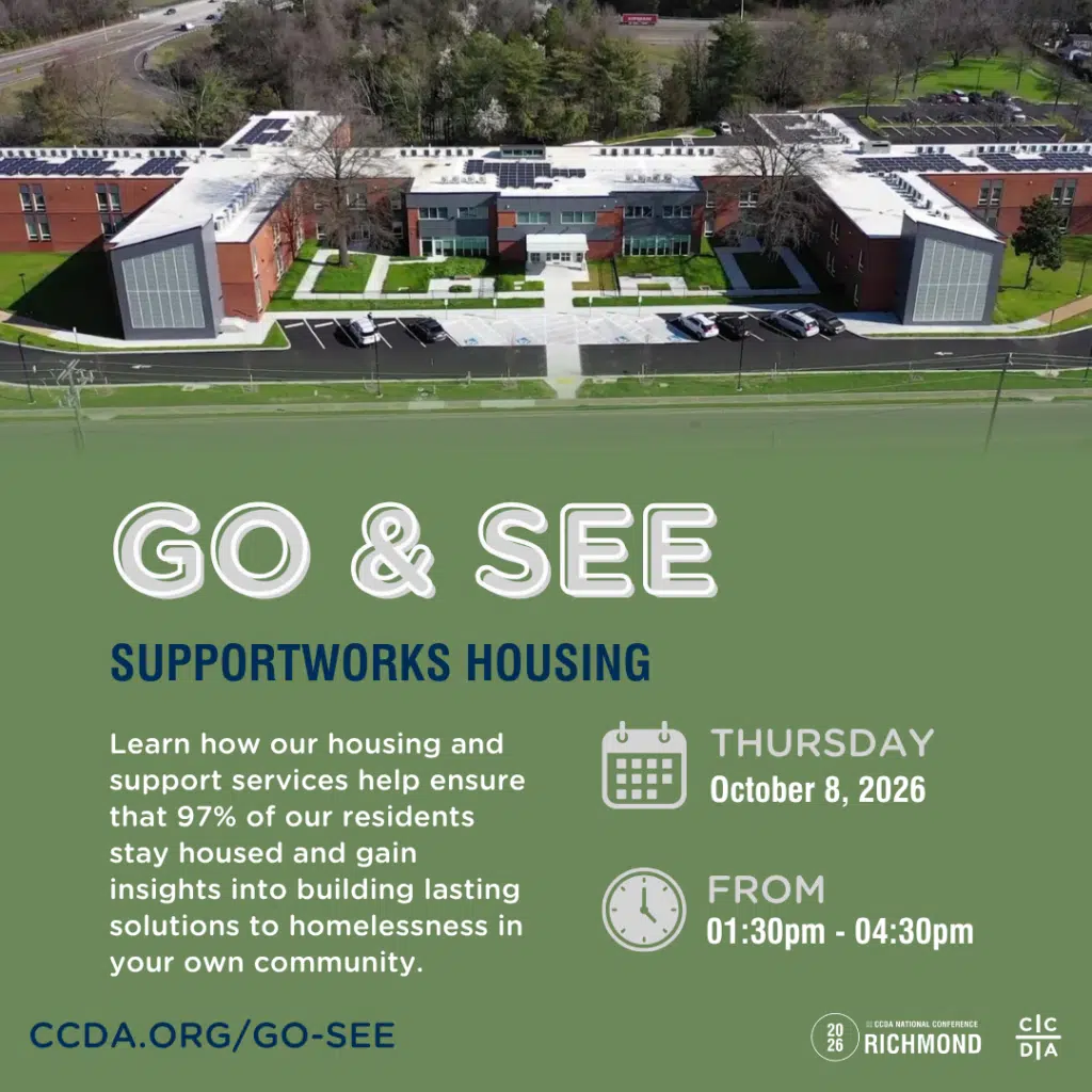 Go & See
SupportWorks Housing

Learn how our housing and support services help ensure that 97% of our residents stay housed and gain insights into building lasting solutions to homelessness in your own community.