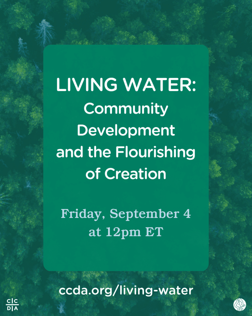 Living Water: Community Development and the Flourishing of Creation

Friday, September 4 at 12pm ET

ccda.org/living-water